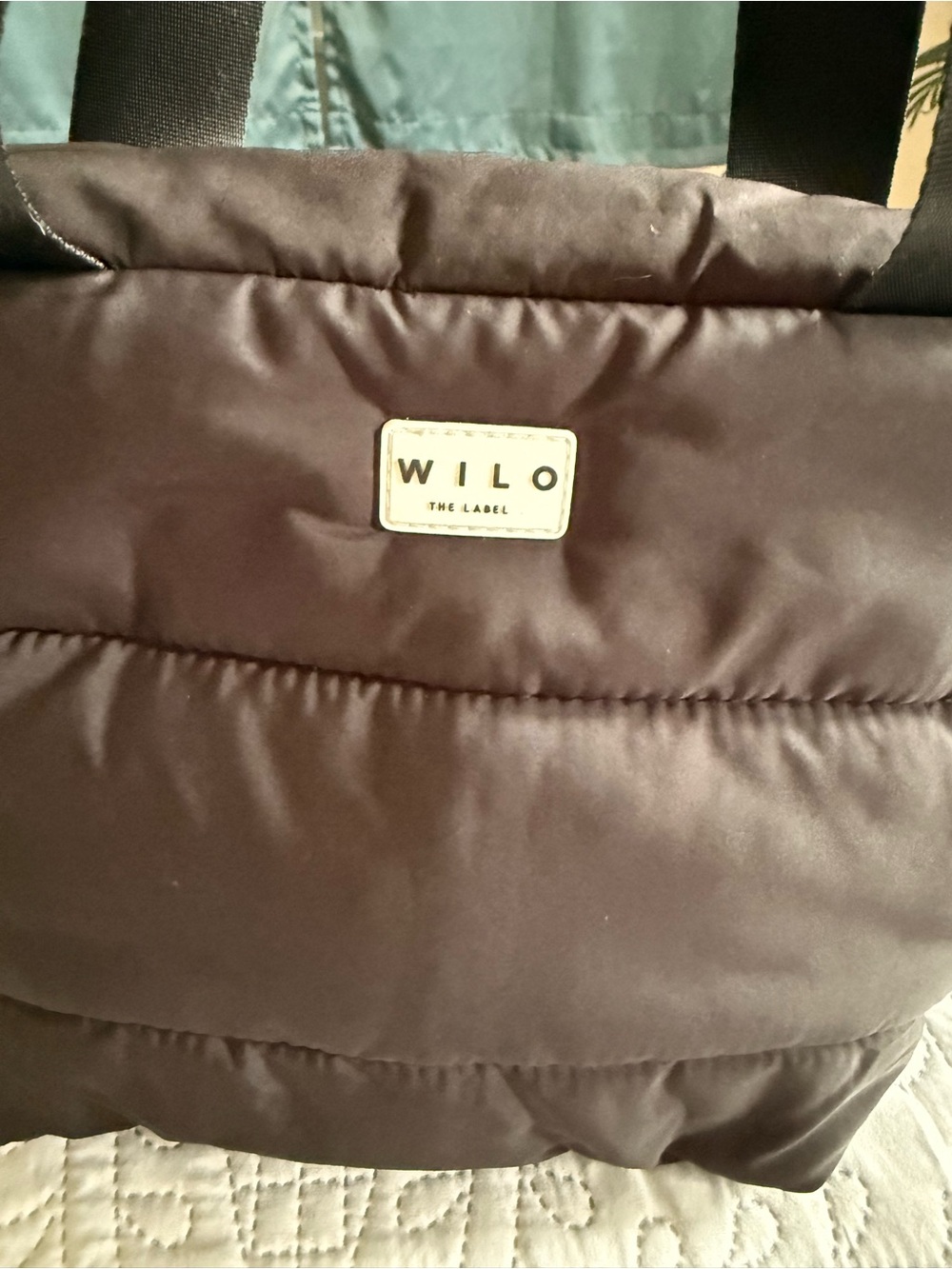 WILO The Label Quilted Puffer Tote Bag in Black - Picture 2 of 4